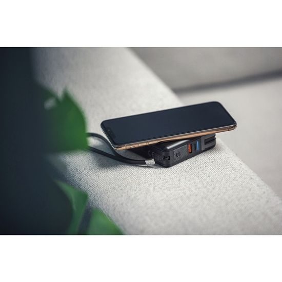 Multifunkčná 20W cestovná nabíjačka 5v1 s káblom micro USB/USB-C/Blesk, 10 000 mAh Power Bank, 15W bezdrôtové nabíjanie