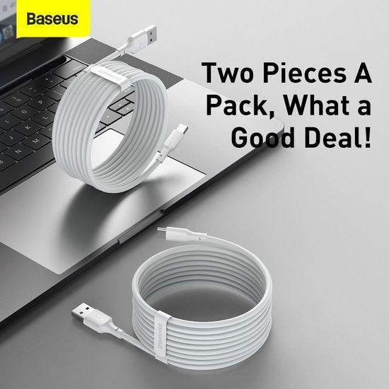 Kabel USB typu C, 2,4A , TZCALZJ-02, 1,5m, bílý - Baseus