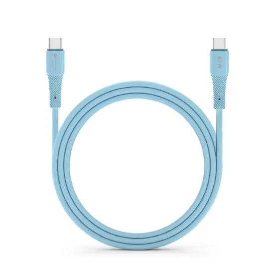Silikonový kabel USB C / USB C QC4.0 PD 3A 60W 1m modrý - Forcell F-Energy