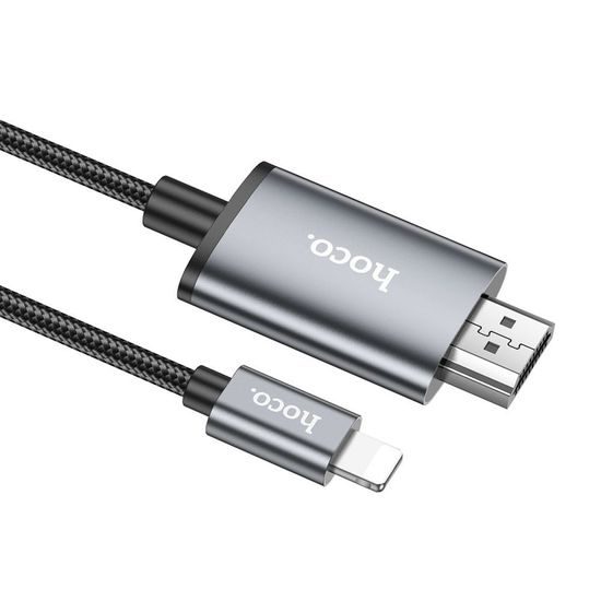 Kabel Lightning na HDMI 1080p UA27 2 m šedý - Hoco