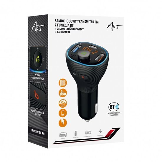 Transmiter FM MP3 bluetooth 5.0 + USB A QC3.0