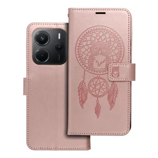 Pouzdro / obal na Xiaomi Redmi Note 14 5G lapač snů růžové - knížkové MEZZO