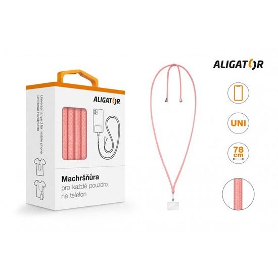 Aligator Machršňůra, univerzální šňůrka pro mobilní telefon, růžová