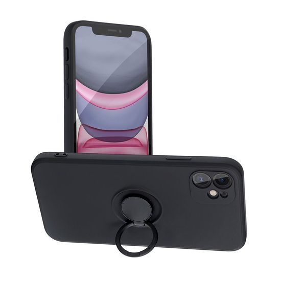 Obal / kryt na Apple iPhone 11 čierne - Forcell SILICONE RING