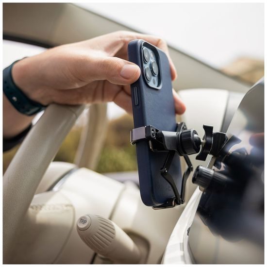 Kompaktní univerzální držák FIXED Gravity (2nd. gen) s uchycením do mřížky ventilace, space gray