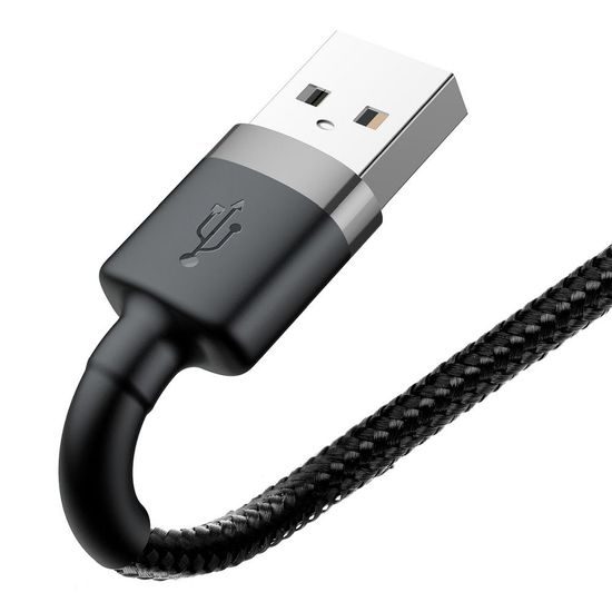 Nabíjecí a datový kabel pro iPhone USB / Lightning 1 m černo-šedý -BASEUS cafule