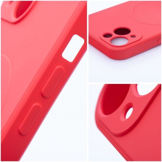 Obal / kryt na Apple iPhone 13 červený Silicone Mag Cover
