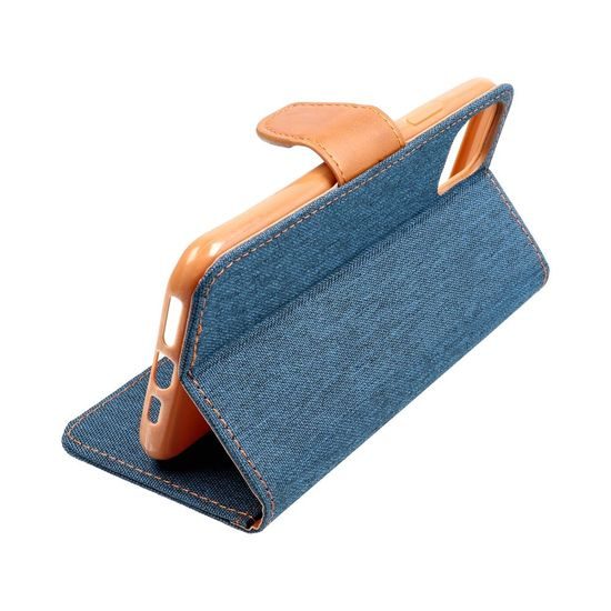 Pouzdro / obal na Xiaomi Redmi NOTE 12 5G modré - knížkové CANVAS Book