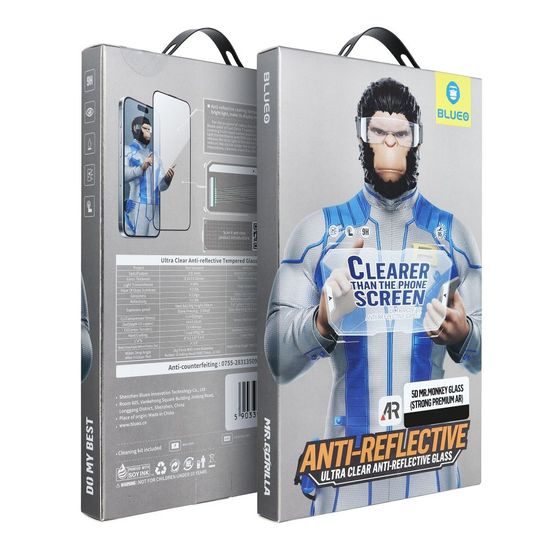 Tvrzené / ochranné sklo Apple iPhone 16 Pro černé - 5D Mr. Monkey (Strong Premium AR) Glass