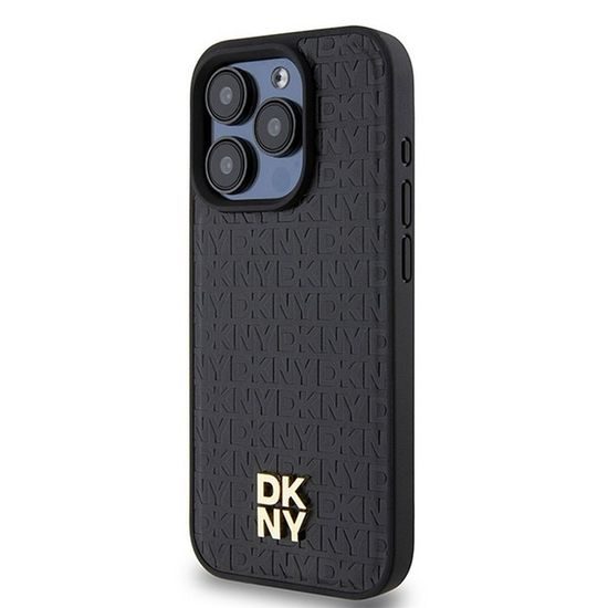 Obal / kryt na Apple iPhone 15 Pro černý - DKNY PU Leather Grid Pattern