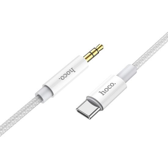 Kabel AUX Audio Jack 3,5mm / Type C UPA19 1m stříbrný - HOCO