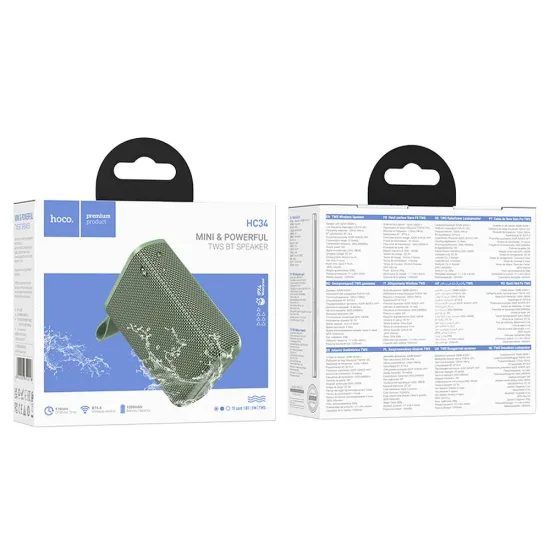 Bezdrátový reproduktor 5W 1200 mAh HC34 zelený - HOCO