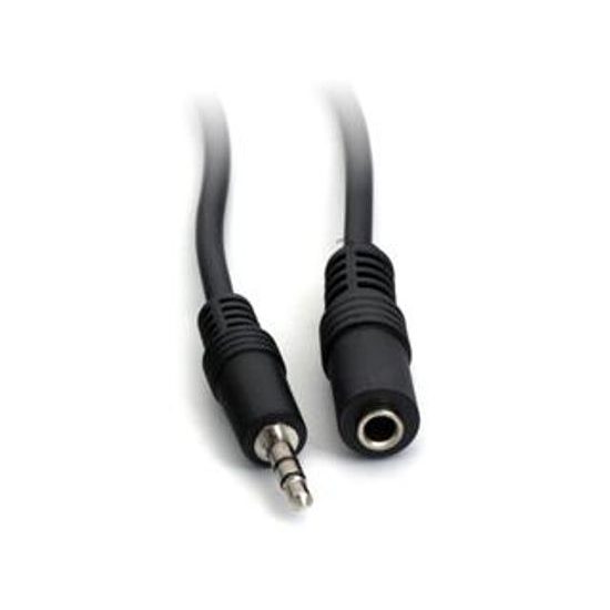 AUX Predlžovací kábel 3,5 mm samec -> 3,5 mm samica čierny 2,5 m - EMOS.