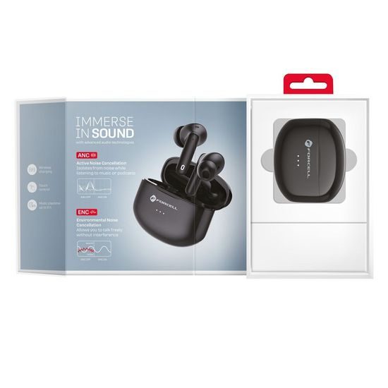 Bezdrátová sluchátka černá - FORCELL F-AUDIO (ANC)