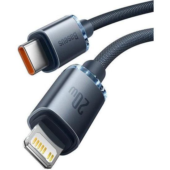 Nabíjecí / datový kabel USB-C - Lightning 20W 1,2m černý - Baseus CAJY000201 Crystal Shine Series