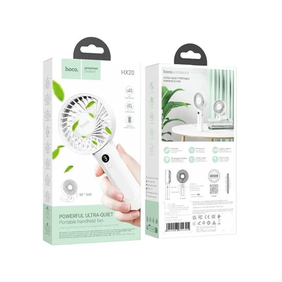 Ruční větrák HX20 bílý - HOCO