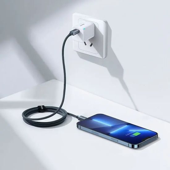 Nabíjecí / datový kabel USB-C - Lightning 20W 1,2m černý - Baseus CAJY000201 Crystal Shine Series