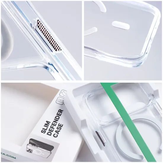 Obal / kryt na Apple iPhone 17 Pro transparentní - MagSafe Roar Slim Defender