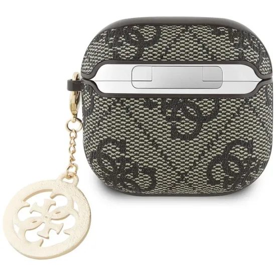 Pouzdro / Obal na Apple AirPods 4 hnědé - GUESS