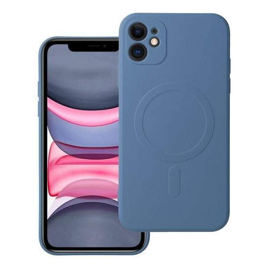 Obal / kryt na Apple iPhone 11 modré - Sillicone Mag Cover