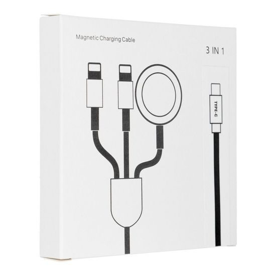 Kabel Typ C 3v1 pro iPhone Lightning 8-pin + iPhone Lightning 8-pin + iWatch 3W 1A bílý