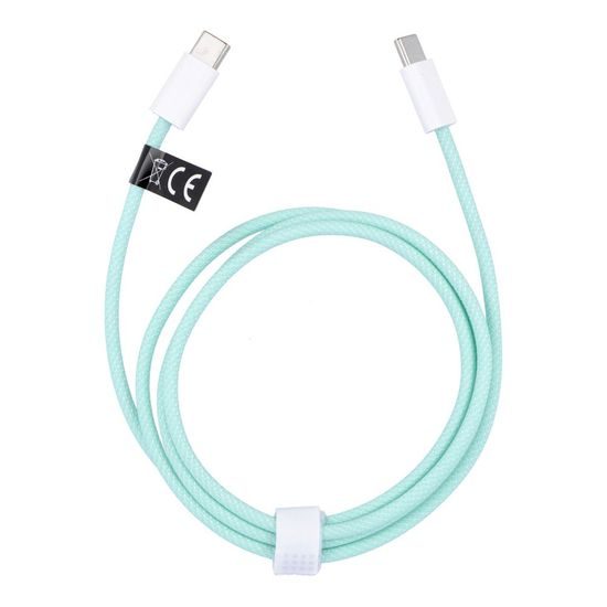 Datový kabel USB-C USB-C opletený 1m 60W zelený