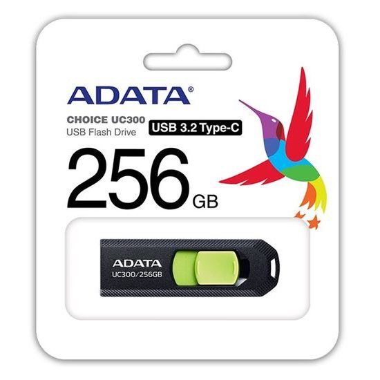 ADATA UC300/ 256GB/ USB 3.2/ USB-C/ Černá