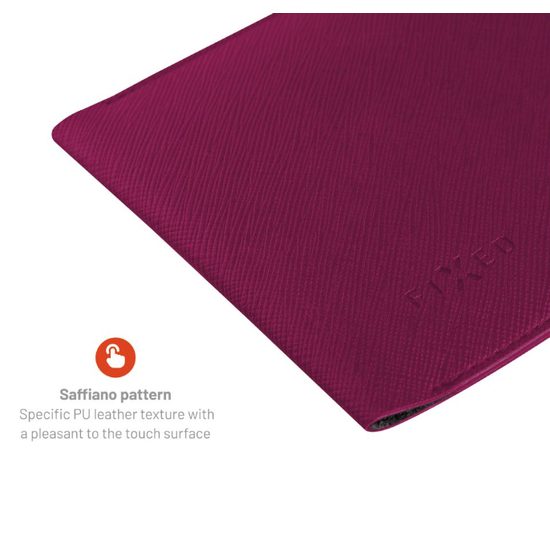 Taštička přes rameno s kapsou FIXED Verona s černou šňůrkou pro mobilní telefony do 7", vínová