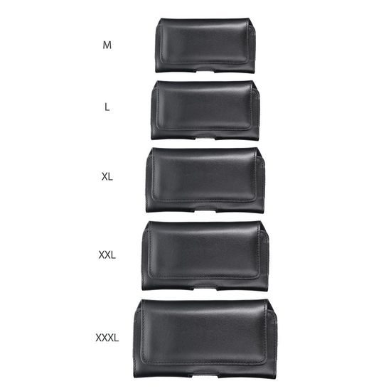 Pouzdro / obal na Apple iPhone 12 mini / 13 mini / Samsung Galaxy A40 / Xiaomi Redmi 5A - kožený černý