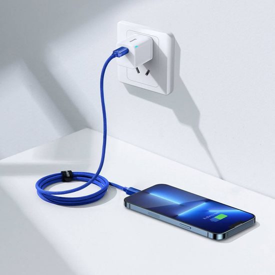 Nabíjecí / datový kabel USB-C - Lightning 20W 1,2m modrý - Baseus CAJY000203 Crystal Shine Series