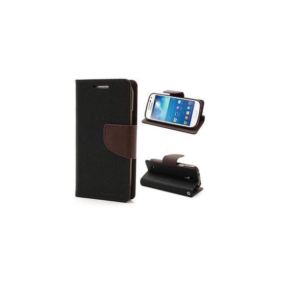 Puzdro / obal pre Samsung Galaxy S4 (GT-I9500) čierno-hnedý - kniha Fancy Book