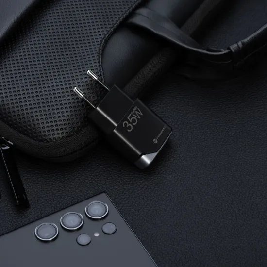 Ultra tenký síťový adaptér GaN III 1 x Type C PD QC4.0 3A 35W černá - FORCELL F-ENERGY