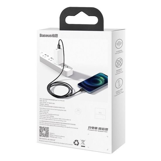 Kabel USB na Apple, Lightning 8-pin, 2,4A, 1m, černý - Baseus