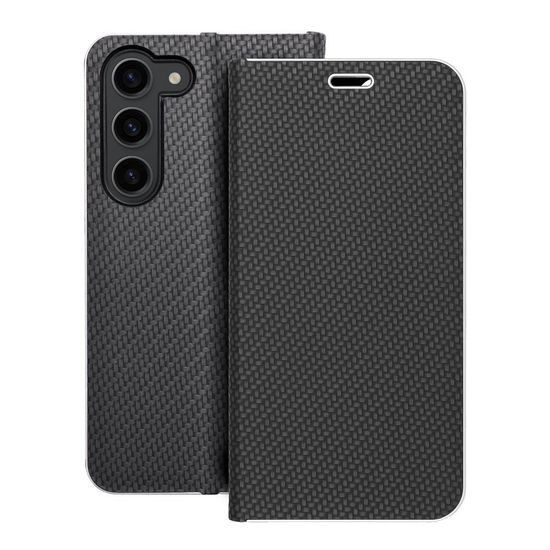 Puzdro / obal na Samsung Galaxy S23 čierny - kniha LUNA Book Carbon