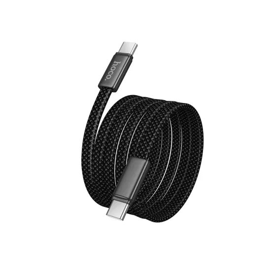 Kabel plochý opletený USB C / USB C 3A 60W 1 m X125 černý - Hoco