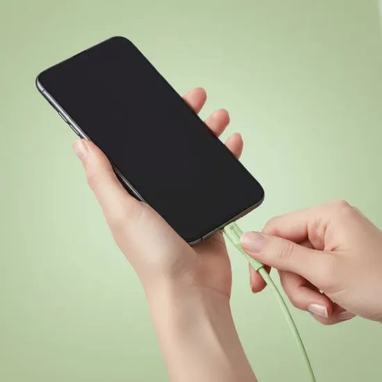 Nabíjecí / datový kabel USB-C - Lightning 1m zelený - Forcell F-Energy PD 3A 27W Silicone C346