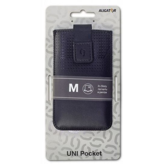 Puzdro / obal Univerzálne veľkosť zaťahovacieho puzdra. XL 152x83mm čierna - Aligator UNI POCKET