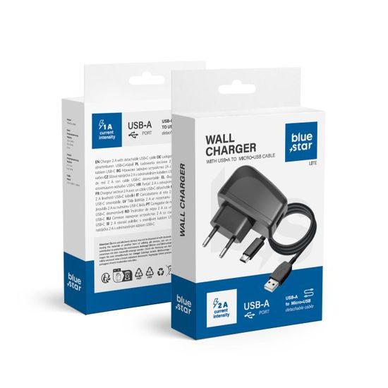 Univerzálna sieťová nabíjačka Micro USB 1A Blue Star Lite