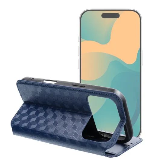 Pouzdro / obal na Apple iPhone 17 Pro modré - knížkové Cubic Book