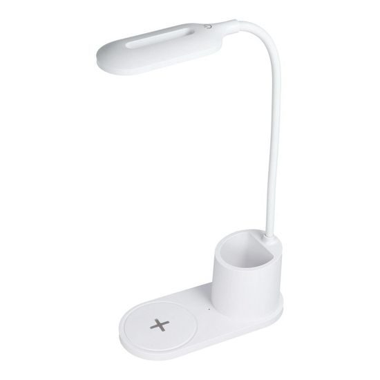 Stolní led lampa s bezdrátovou nabíječkou 10W CFTD03 bílá