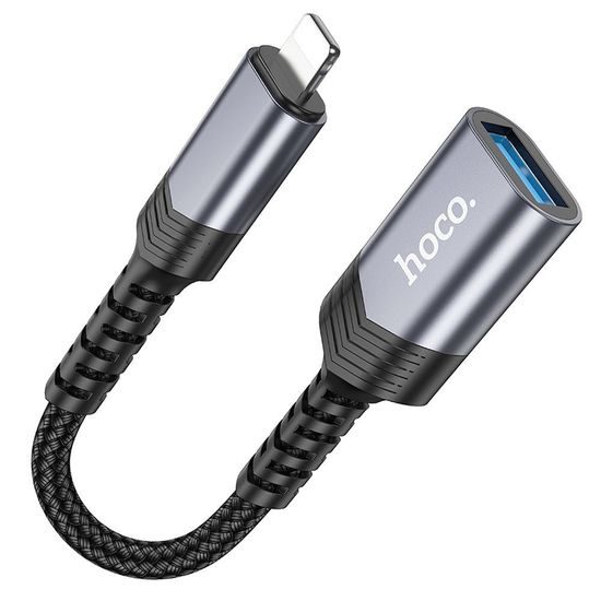 Adaptér Lightning (samec) / USB-A (samice) černý - HOCO