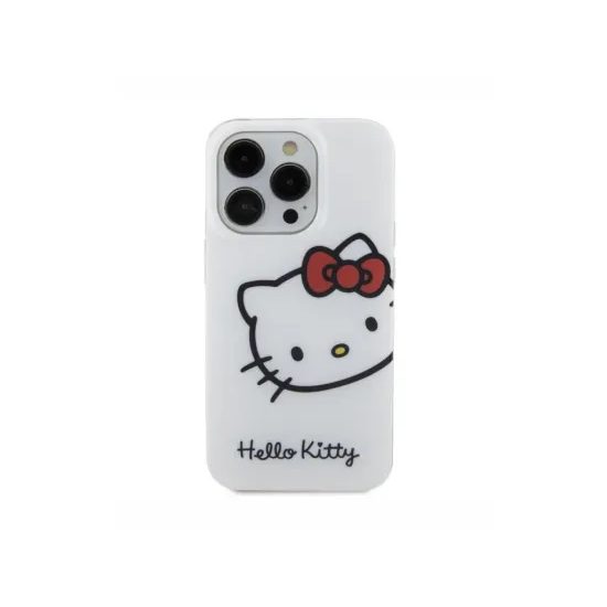 Obal / kryt na Apple iPhone 13 Pro bílý - Hello Kitty IML Head Logo