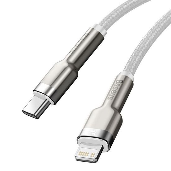 Kabel s konektorem Lightning / USB-C , 2m, bílý - BASEUS