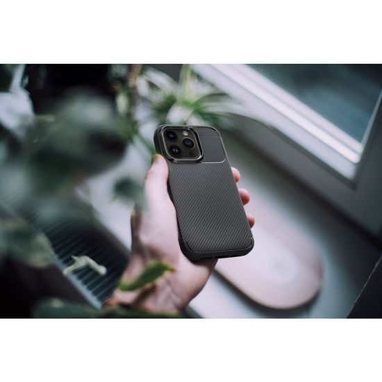 Obal / kryt na qApple iPhone 14 PRO čierne - CARBON Premium