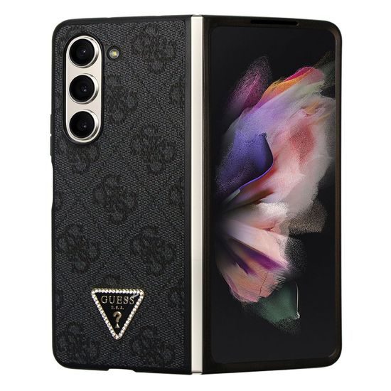 Obal / kryt na Samsung Galaxy Z-Fold 5 čierny - Guess PU Leather Triangle
