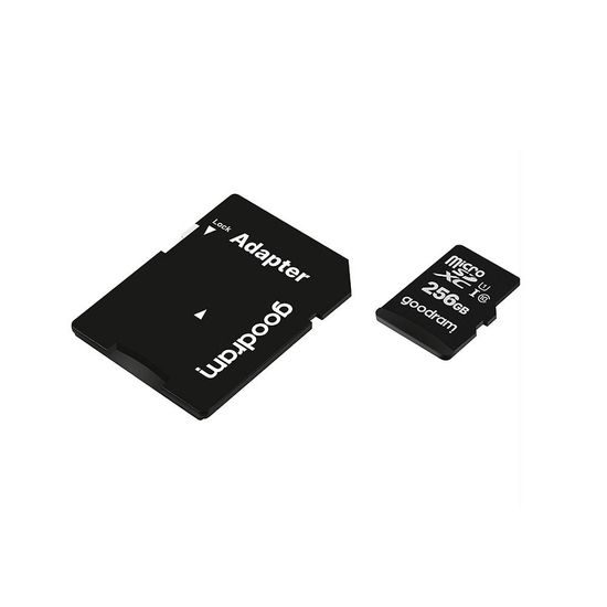 Paměťová karty microSD, SD 256GB, 100MB/s s adaptérem, černá - Goodram