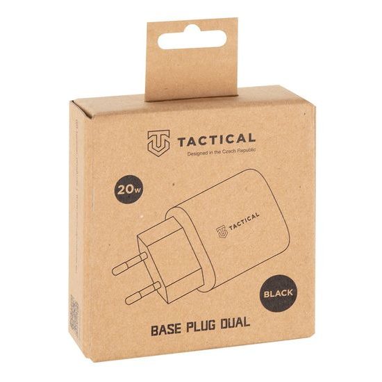 USB C, USB A 20W čierna sieťová nabíjačka - Tactical
