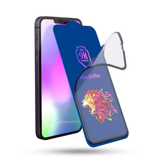 Tvrdené / ochranné sklo Apple iPhone 13 Pro Max 6,7" čierne - Bestsuit Flex-Buffer Hybrid Glass 5D s antibakteriálnou vrstvou Biomaster