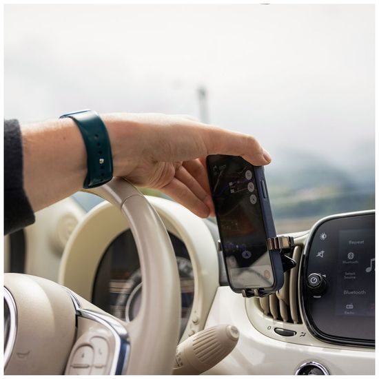 Kompaktní univerzální držák FIXED Gravity (2nd. gen) s uchycením do mřížky ventilace, space gray