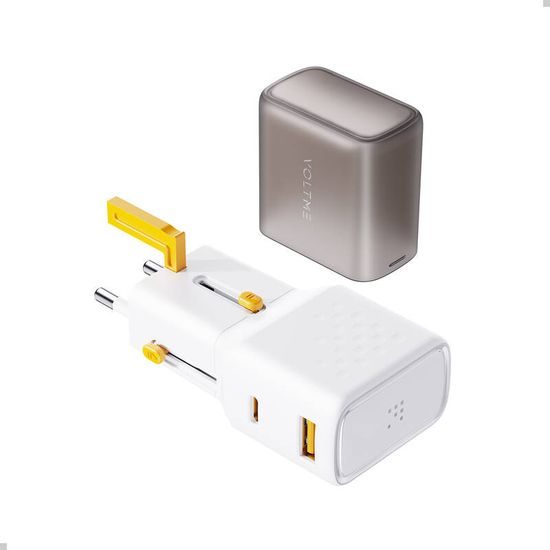 Cestovní univerzální adaptér 35W GaN USB-C + USB-A bílý - VOLTME Vito Go EzTravel